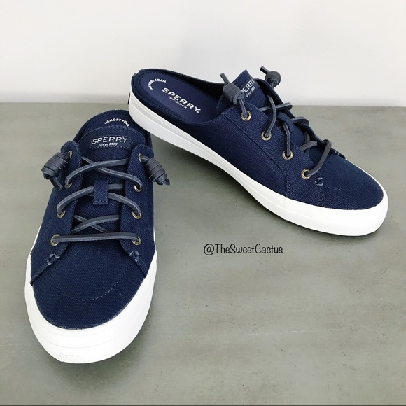 sperry crest vibe mule plaid